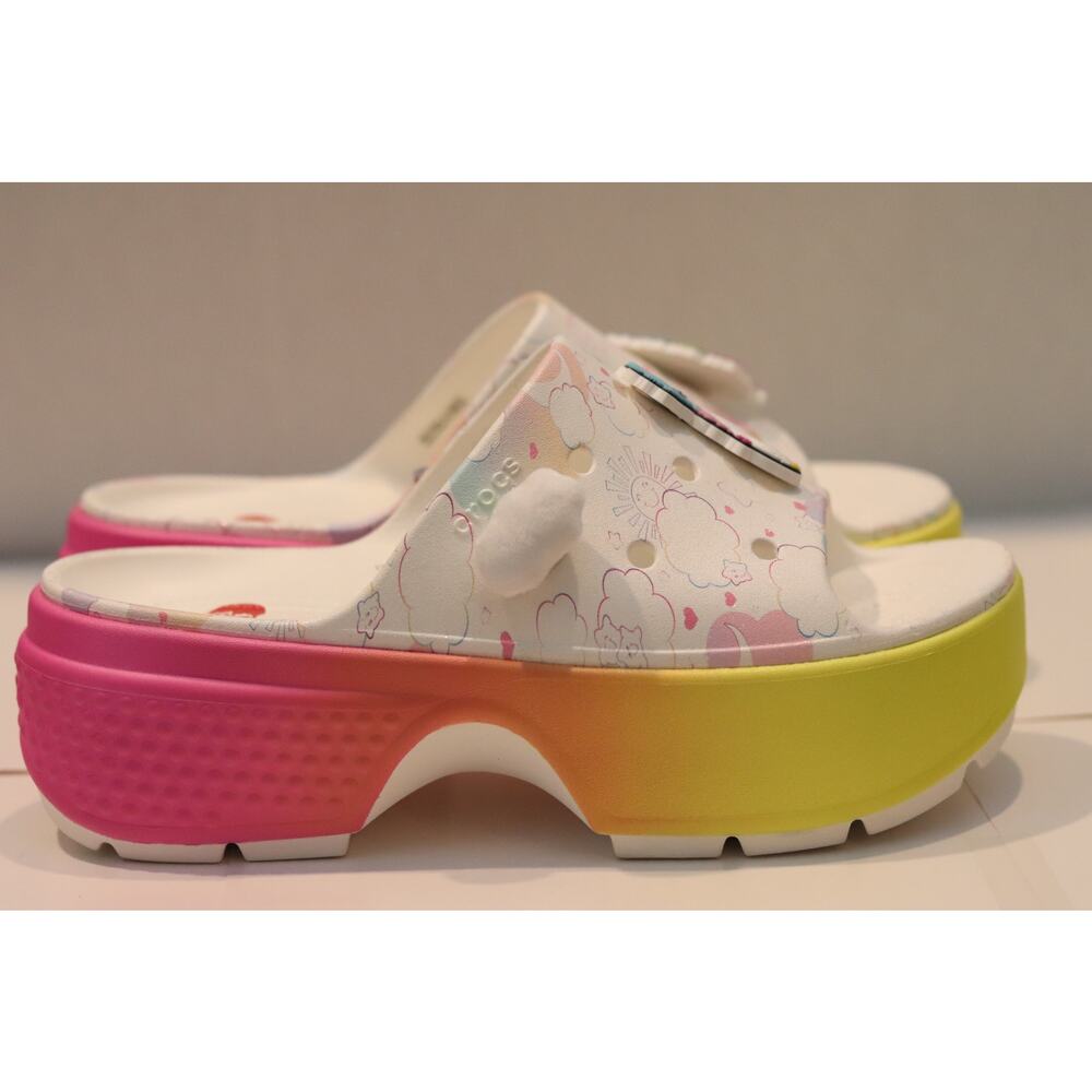 Crocs X Care Bears Platform Stomp Slide Sz 10